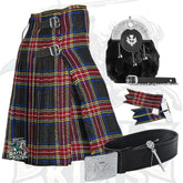 Battle Of Kilts Men’s Tartan Kilt Outfit – 6-Piece Scottish Set with Premium Accessories